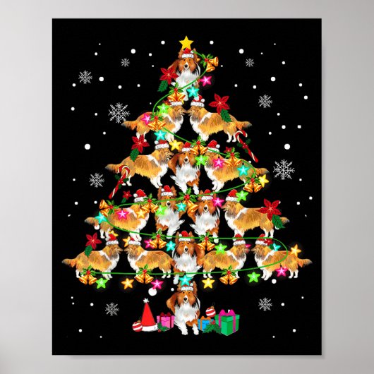 Poster Shetland Sheepdog Christmas Tree Funny Sheltie Chr (Devant)