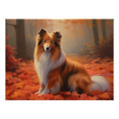 Poster Shetland Sheepdog en automne Feuilles automne Insp (Devant)