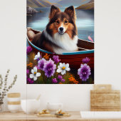 Poster Shetland Sheepdog sur une pagaie : une aventure Pi (Cuisine)