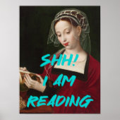 Poster Shh Je lis Citation de peinture Renaissance murale (Devant)