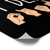 Poster Shhh i m Deaf ASL Langue des Signes Perte auditive (Coin)