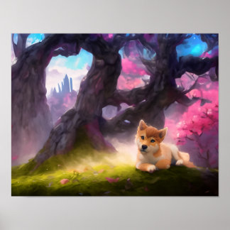 Poster Shiba Inu Imaginaire Anime