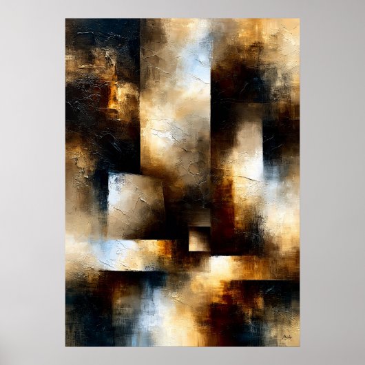 Poster Shibui Bronze Passage Texturé Géométrique Abstrait (Devant)