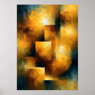 Poster Shibui Résonance Dorée Texturée Inspirée du Japon