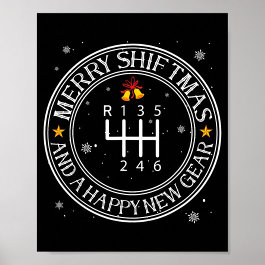 Poster Shiftmas Car Guy Funny Mechanic Christmas Auto Man (Devant)