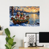 Poster Shih Tzu Christmas Boat Holiday (Bureau à domicile)