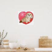 Poster Shih Tzu / Jour des Valentines de la Mix de Poodle (Cuisine)