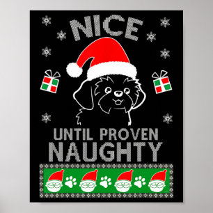 Poster Shih Tzu Nice Jusqu'À Un Noel Vilain Et Vilain