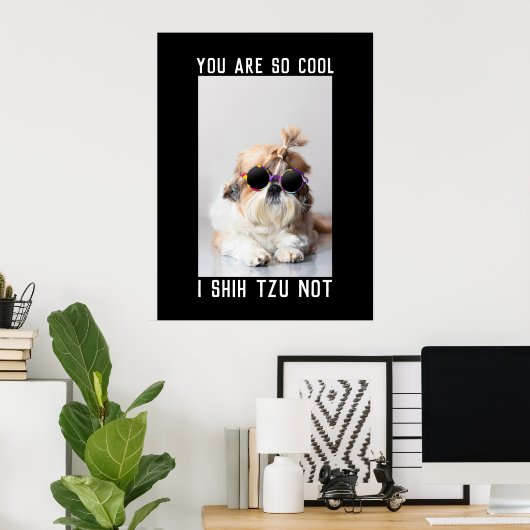 Poster Shih Tzu Not fun cute dog lovers Custom Photo text (Bureau à domicile)