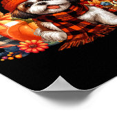 Poster Shih Tzu Thanksgiving Leopard Citrouilles Leaves F (Coin)