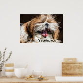 Poster Shih tzu yawning laughing smile text customize (Cuisine)