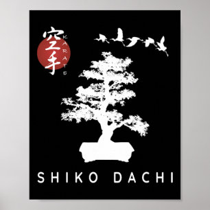 Poster Shiko Dachi Karate Débutant Bonsai Kanji Calligrap