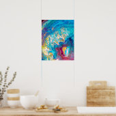 Poster Shimmerger Agate Slice Aqua Geode Art Imprimer (Cuisine)
