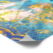 Poster Shimmerger Agate Slice Aqua Geode Art Imprimer (Coin)