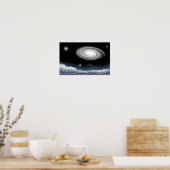 Poster Shimmering galaxy as seen from a planet. (Cuisine)