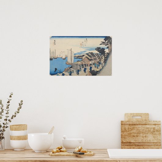 Poster Shinagawa : départ d'un Daimyo (Cuisine)