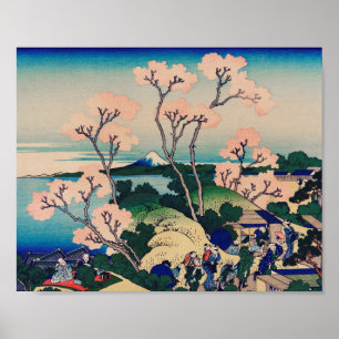 Poster Shinagawa sur le Tokaido par Katsushika Hokusai