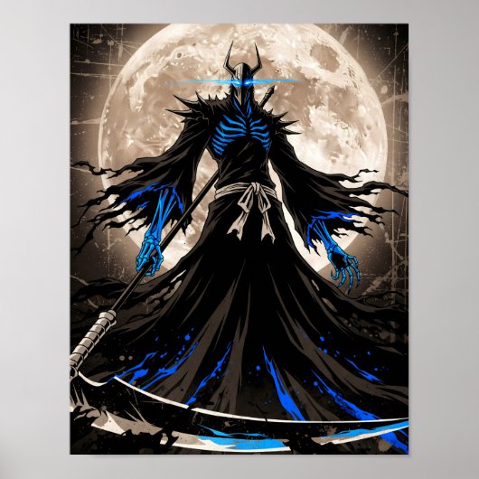 Poster Shinigami Sumi-e Grunge Art (Devant)