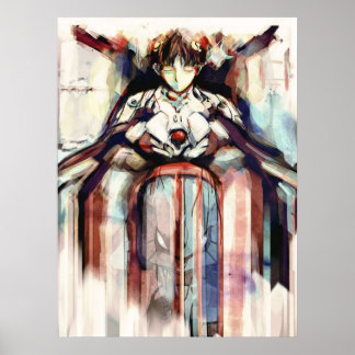 Poster Shinji Evangelion Anime Tra peinture numérique