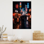Poster Shinjuku Tokyo - Thème Sombre (Cuisine)