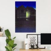 Poster Shinkawa à la nuit douze scènes de Tōkyō (Bureau à domicile)