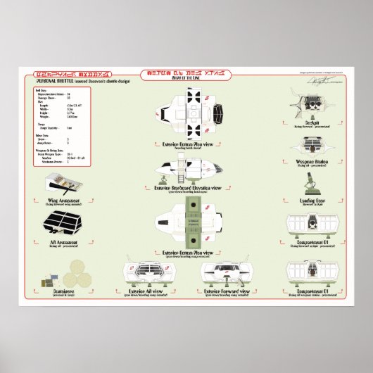 Poster Ships of the Fleet: Personal Shuttle Ref. Chart (Devant)