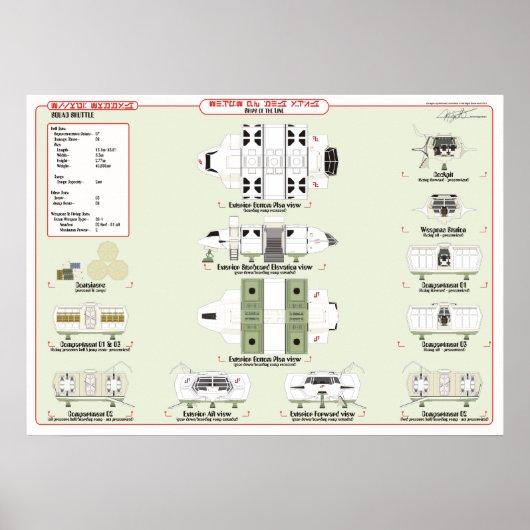Poster Ships of the Fleet: Squad Shuttle Ref. Chart (Devant)