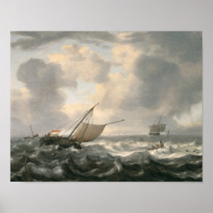 Poster Ships on a Choppy Sea