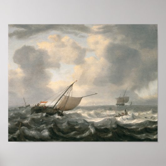 Poster Ships on a Choppy Sea (Devant)