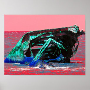 Poster Shipwreck Abstract Pink