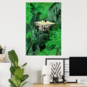 Poster Shirahone Hotspring Shinshu Kasamatsu Shiro 1935 (Bureau à domicile)