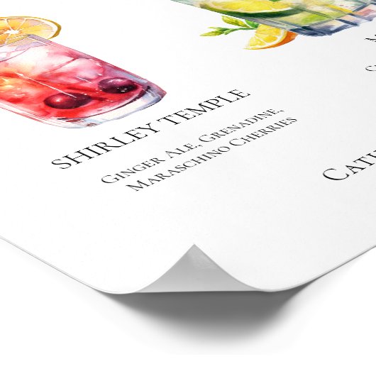 Poster Shirley Temple Mojito Signature Mocktails Menu (Coin)