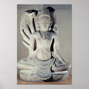 Poster Shiva avec dix bras, de Thap Banh It Temple,