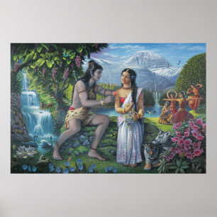 Poster Shiva et Parvati -36 X 24 po Imprimer
