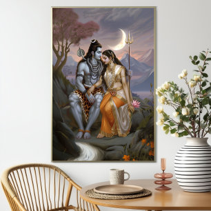 Poster Shiva Shakti : Déesse Dieu traditionnel hindou