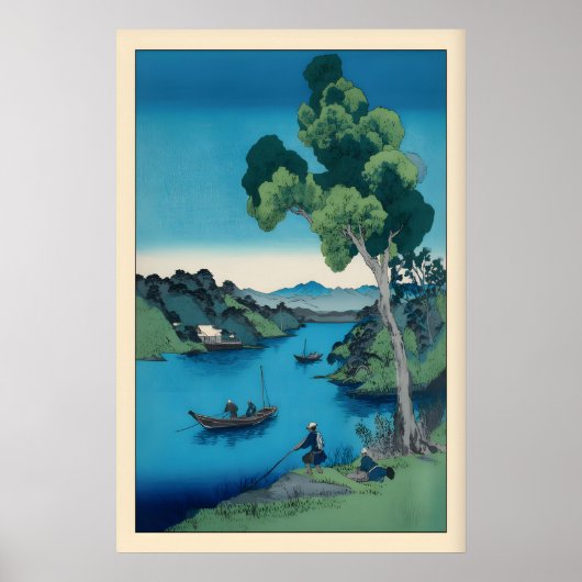 Poster Shizuka na Minamo Print, Peaceful Bay Scene (Devant)