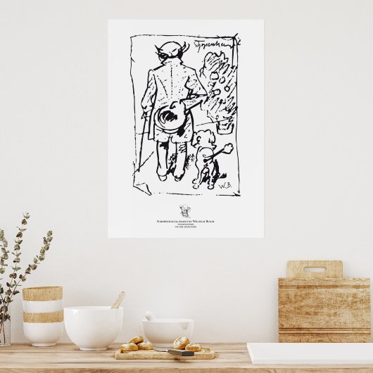 Poster Shopenhauer with dog, by Wilhelm Busch (Cuisine)