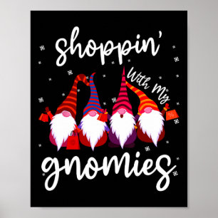 Poster Shopping Avec Mes Gnomies Mignonnes Xmas Gnomes Lo