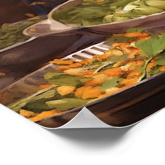 Poster Shopping dans un marché indien peinture à l'huile (Coin)