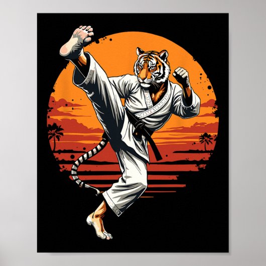 Poster Shotokan Karate Fighter Martial Arts Tiger Funny K (Devant)