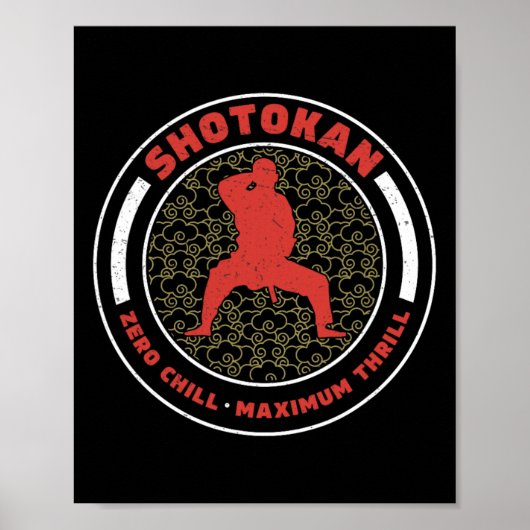 Poster Shotokan Zero Chill Maximum Thrill Funny Shotokan (Devant)