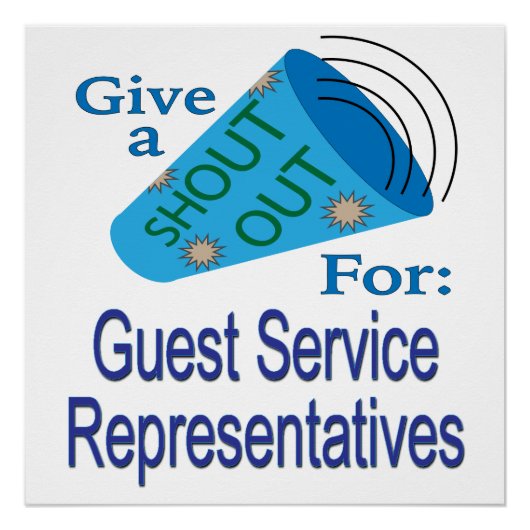 Poster Shout Out pour les représentants du service invité (Devant)