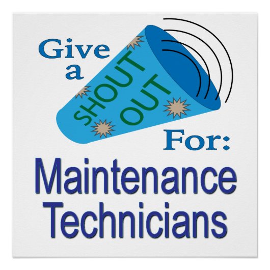 Poster Shout Out pour les techniciens de maintenance (Devant)