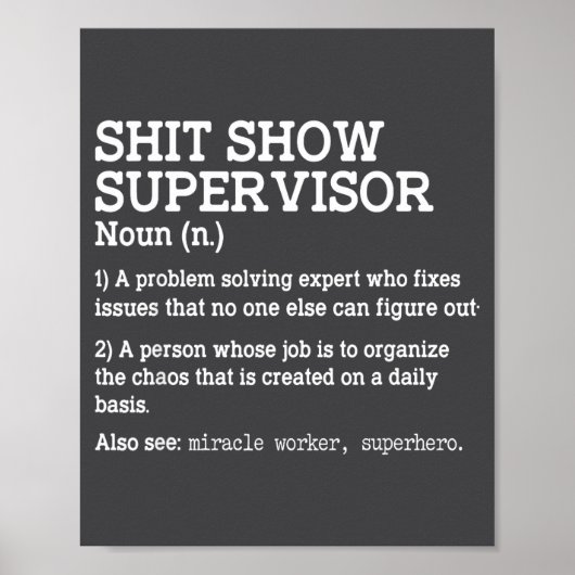 Poster Show Supervisor A Problem Solving Expert Who Fixes (Devant)