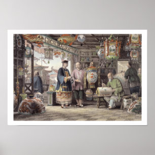 Poster Showroom of a Lantern Merchant in Pékin, from 'ch