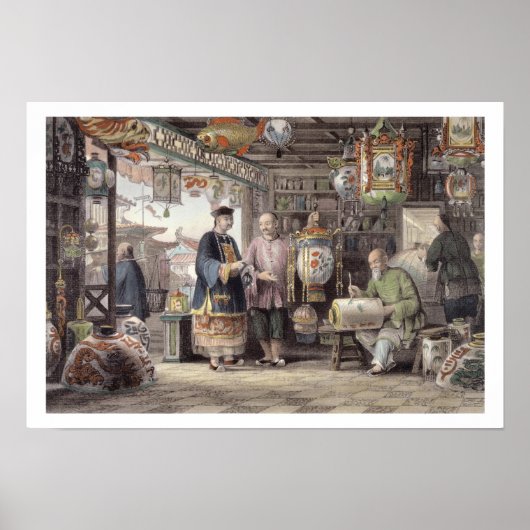 Poster Showroom of a Lantern Merchant in Pékin, from 'ch (Devant)