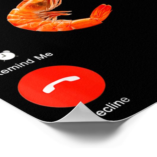 Poster Shrimp Is Calling Funny Meme Mobile Call  (Coin)