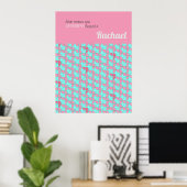 Poster SHRIMPLEMENT BELLE Pépinière Turquoise rose sur me (Bureau à domicile)