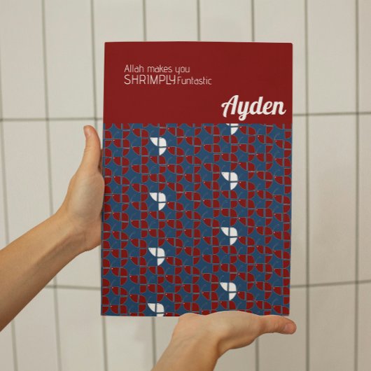 Poster SHRIMPLEMENT Funtastic Retro Blue Red Nursery Cust