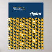 Poster SHRIMPLEMENT mignonne Bleu Jaune Nursery sur mesur (Devant)